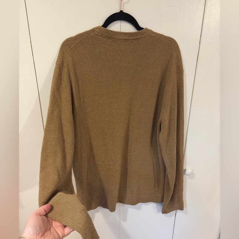 Selected Homme 100% Organic Cotton Men’s Tan Quilted Crewneck Size XL - Picture 3 of 7